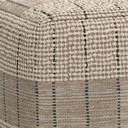 Elmer - Square Woven Pouf - Natural / Gray - R&R Furniture Gallery (Fountain Valley, CA)