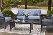 Bridges Beach - Loveseat, Lounge Chairs, Table Set (Set of 4) - Gray - R&R Furniture Gallery (Fountain Valley, CA)