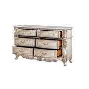 Gorsedd - Dresser With Marble Top - Marble Top & Golden Ivory - R&R Furniture Gallery (Fountain Valley, CA)