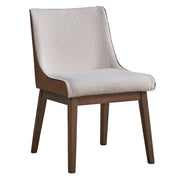 Ginny - Side Chair (Set of 2) - White Boucle, Brown Velvet & Walnut - R&R Furniture Gallery (Fountain Valley, CA)