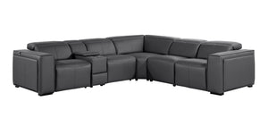 1224 - 6-Piece L-Shaped Sectional Sofa In With 3 Power Recliners & Power Headrests