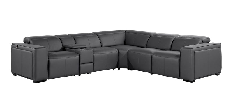 1224 - 6-Piece L-Shaped Sectional Sofa In With 3 Power Recliners & Power Headrests