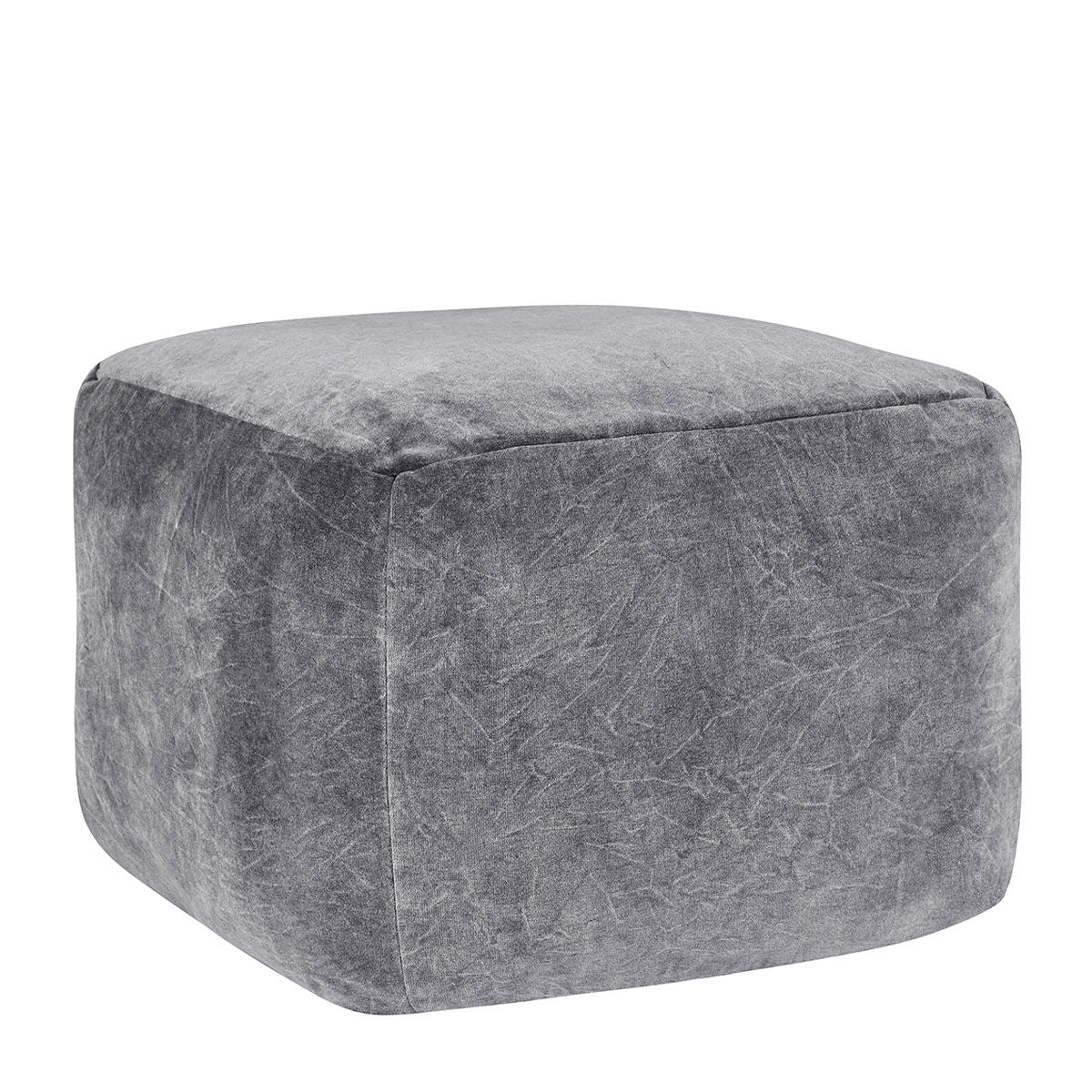 Villa Heirloom velvet pouf in rich fabric, round accent seat with soft, plush texture