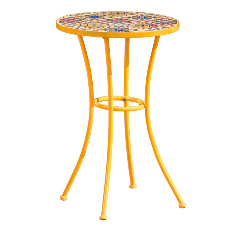 Outdoor Side Table With Tile Mosaic Table Top - Yellow - R&R Furniture Gallery (Fountain Valley, CA)