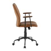 Lumi Source Fredrick contemporary brown office desk chair with cushioned seat and backrest, ergonomic design for office workspace.