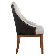 Gilsea - Fabric & Synthetic Leather Side Chair (Set of 2) - Beige & Brown Finish - R&R Furniture Gallery (Fountain Valley, CA)