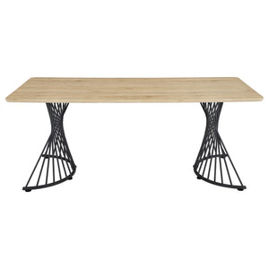 Galahan - Rectangular Dining Table With Twisted Pedestal Base - Oak