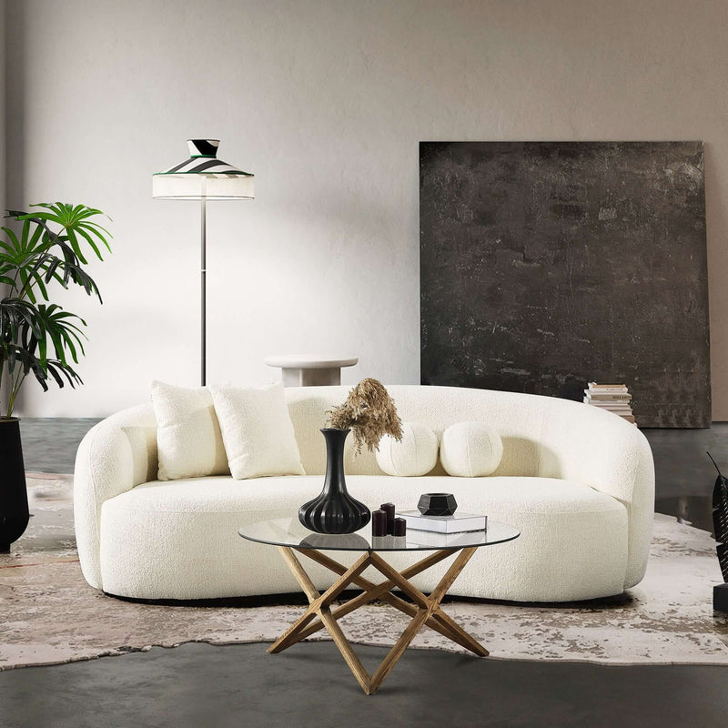 Drake - Japandi Style Curvy Boucle Sofa - R&R Furniture Gallery (Fountain Valley, CA)