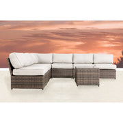 Comfortable Modern Patio Rattan Sectional Set With Cushions - R&R Furniture Gallery (Fountain Valley, CA)