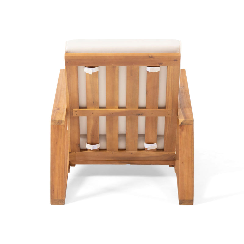 Noble House outdoor patio lounge chair with armrests, featuring cushioned seating and a stylish design for outdoor relaxation.