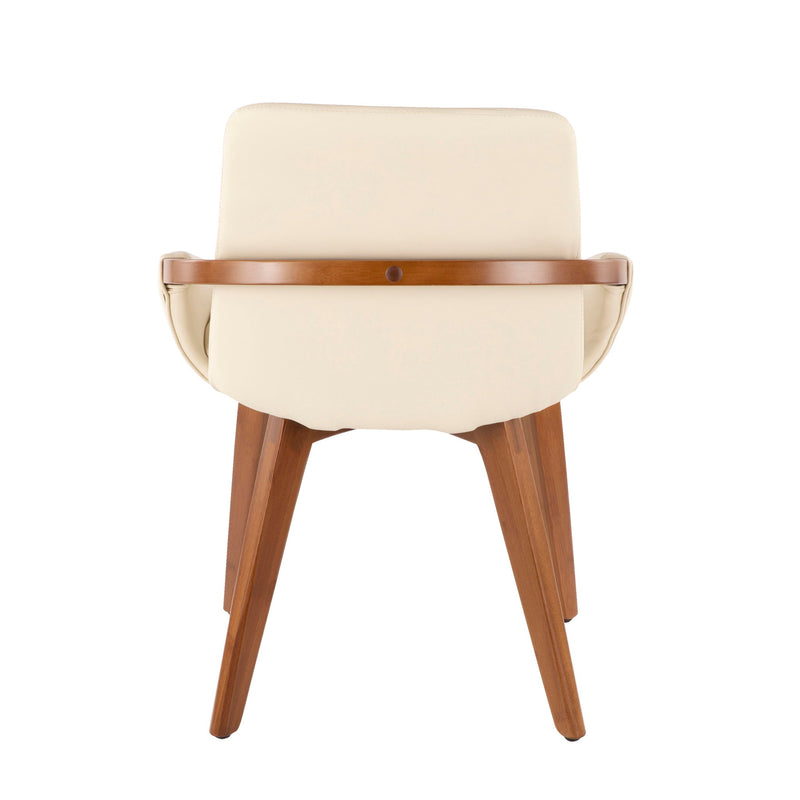 Lumi Source Cosmo mid-century side chair with wooden legs and upholstered seat, stylish modern design.