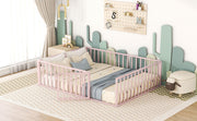 Metal Floor Bed Frame With Fence And Door - R&R Furniture Gallery (Fountain Valley, CA)