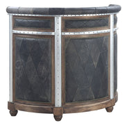 Rahma - Bar Table - Antique Ebony Top Grain Leather & Aluminum - R&R Furniture Gallery (Fountain Valley, CA)