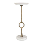 Accent Table - Brass Antique / White