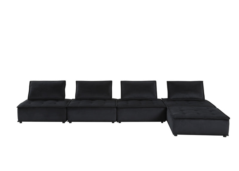 Lilola Home Anna soft modular sofa in beige fabric, stationary sectional with plush cushions and modern design.