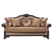 Chateau De Ville - Sofa With 5 Pillows (Same Lv01588) - Fabric & Espresso - R&R Furniture Gallery (Fountain Valley, CA)