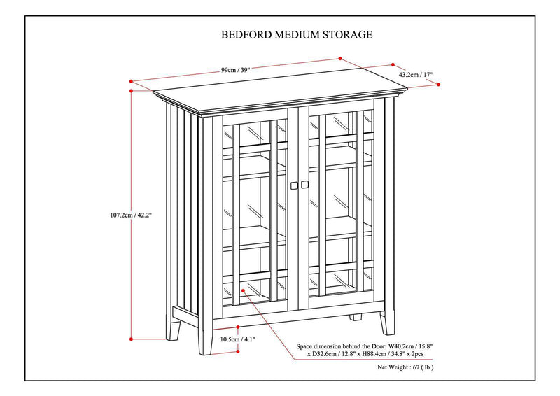 Bedford - Storage Media Cabinet - R&R Furniture Gallery (Fountain Valley, CA)