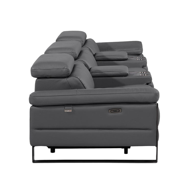 1246 - Modular Power Triple Reclining Dual Console Sofa With Power Reclining Headrests
