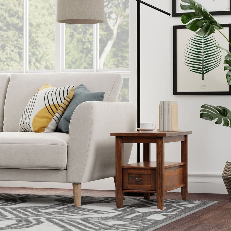 Warm Shaker - Narrow Side Table - Distressed Charcoal Brown - R&R Furniture Gallery (Fountain Valley, CA)