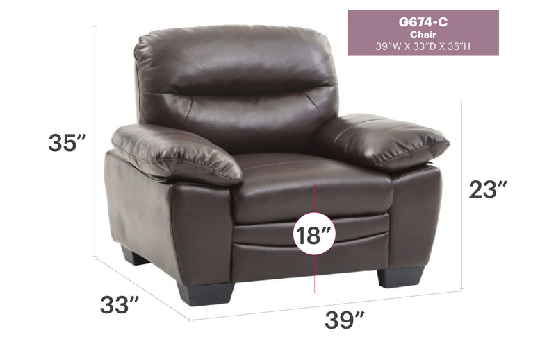 Glory Furniture Marta arm chair with wooden legs and cushioned seat, stylish and comfortable for living room or office use.