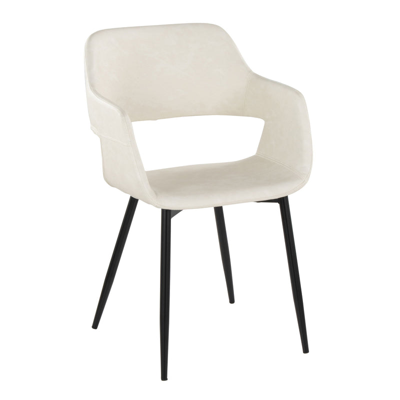 Pair of Lumi Source Margarite mid-century modern dining chairs with wooden legs and upholstered seats in a stylish set of two.
