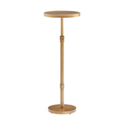 Morven - Adjustable Height Accent Table With Round Top - Antique Brass - R&R Furniture Gallery (Fountain Valley, CA)