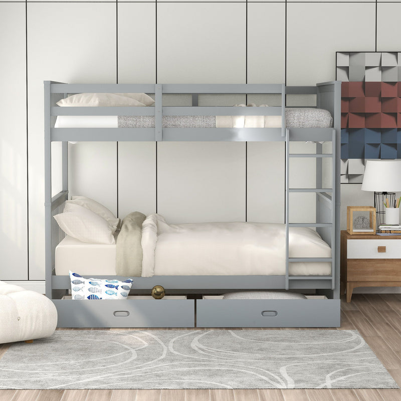 Bunk Bed With Ladders And 2 Storage Drawers - R&R Furniture Gallery (Fountain Valley, CA)