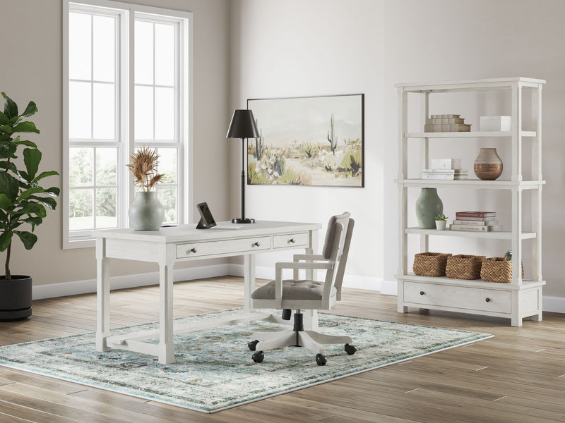 Robbinsdale 3-piece home office set by Signature Design by Ashley® includes a desk, chair, and storage cabinet in a modern style.