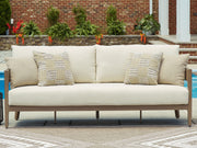 Serene Bay - Sofa With Cushion - Dark Brown / White - R&R Furniture Gallery (Fountain Valley, CA)