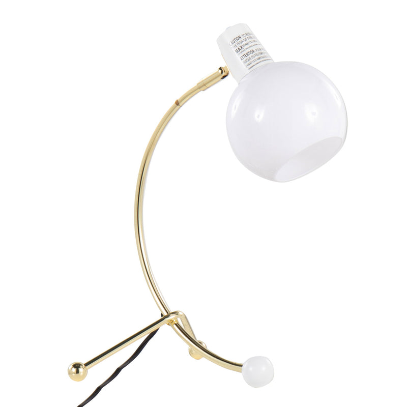Lumi Source Eileen contemporary gold and white task table lamp with adjustable arm and modern design on a white background.