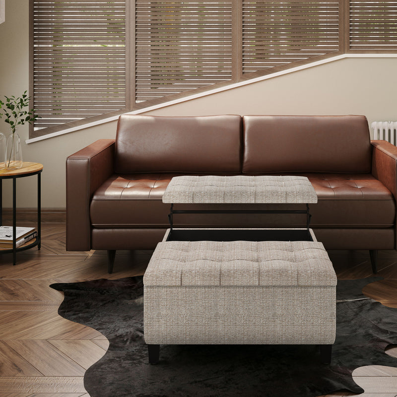 Harrison - Upholstered Coffee Table Storage Ottoman - R&R Furniture Gallery (Fountain Valley, CA)