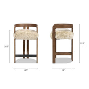Jennifer Taylor Home Millwick low back counter stool at 24-27 inch height, featuring wooden legs and cushioned seat.