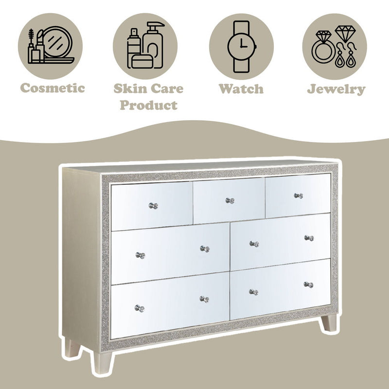 Sliverfluff - Dresser - Mirrored & Champagne - R&R Furniture Gallery (Fountain Valley, CA)