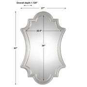 Uttermost Elara wall mirror with antiqued silver finish, showcasing a decorative framed design for elegant wall decor.