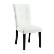 Hussein - Side Chair (Set of 2) - White Synthetic Leather & Black - R&R Furniture Gallery (Fountain Valley, CA)