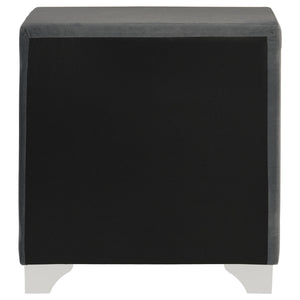 Upholstered 2 Drawer Nightstand With Accents