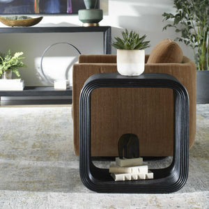 Compton - Rattan Side Table - Black