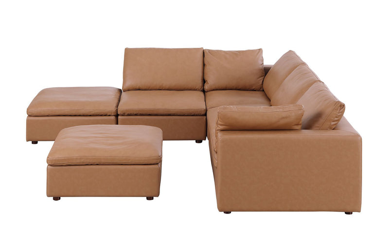 1100 - 6-Piece Left Arm Facing 3-Seat Sectional (Top-Grain Italian Leather)