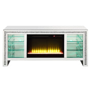 Noralie - 28" TV Stand With Fireplace & LED - Mirrored & Faux Diamonds - R&R Furniture Gallery (Fountain Valley, CA)