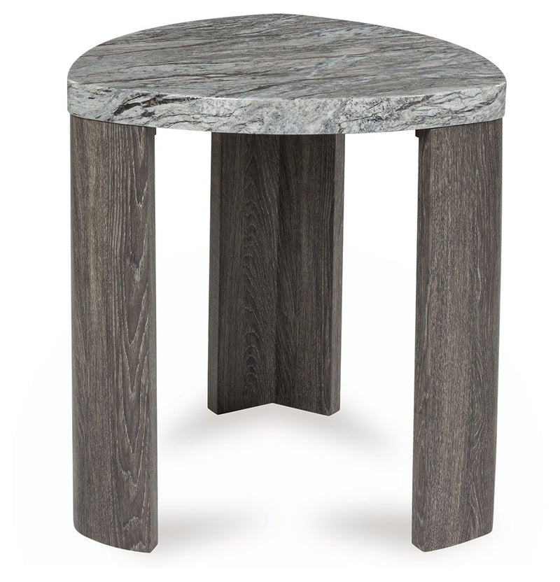 Surmour - Triangle End Table - Gray / Brown - R&R Furniture Gallery (Fountain Valley, CA)