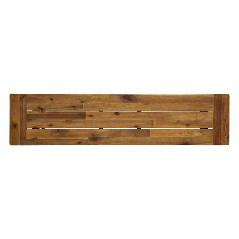 Noble House Cloud outdoor bench with acacia wood frame and slat panel design, perfect for garden or patio seating.