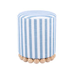 Dex - Striped Linen Ottoman - R&R Furniture Gallery (Fountain Valley, CA)