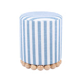 Dex - Striped Linen Ottoman - R&R Furniture Gallery (Fountain Valley, CA)