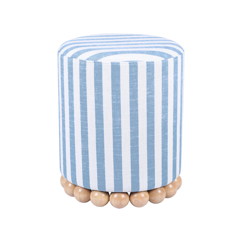 Dex - Striped Linen Ottoman - R&R Furniture Gallery (Fountain Valley, CA)
