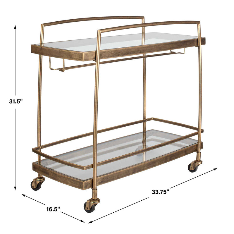 Scarritt - Bar Cart - Antique Brass