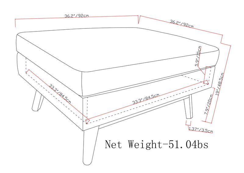 Owen - Square Coffee Table Storage Ottoman - Distressed Black - R&R Furniture Gallery (Fountain Valley, CA)