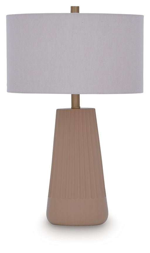Dellner - Ceramic Table Lamp - Mocha - R&R Furniture Gallery (Fountain Valley, CA)