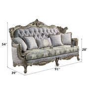 Miliani - Sofa With 5 Pillows - Fabric & Antique Bronze - R&R Furniture Gallery (Fountain Valley, CA)
