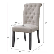 Yabeina - Side Chair (Set of 2) - Beige Linen & Gray - R&R Furniture Gallery (Fountain Valley, CA)