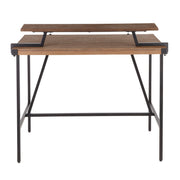 Lumi Source Gia industrial counter table with a wooden top and black metal legs, ideal for modern kitchen or bar areas.